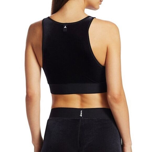 Ultracor Black Striped Velour Sports Bra - Picture 2 of 7